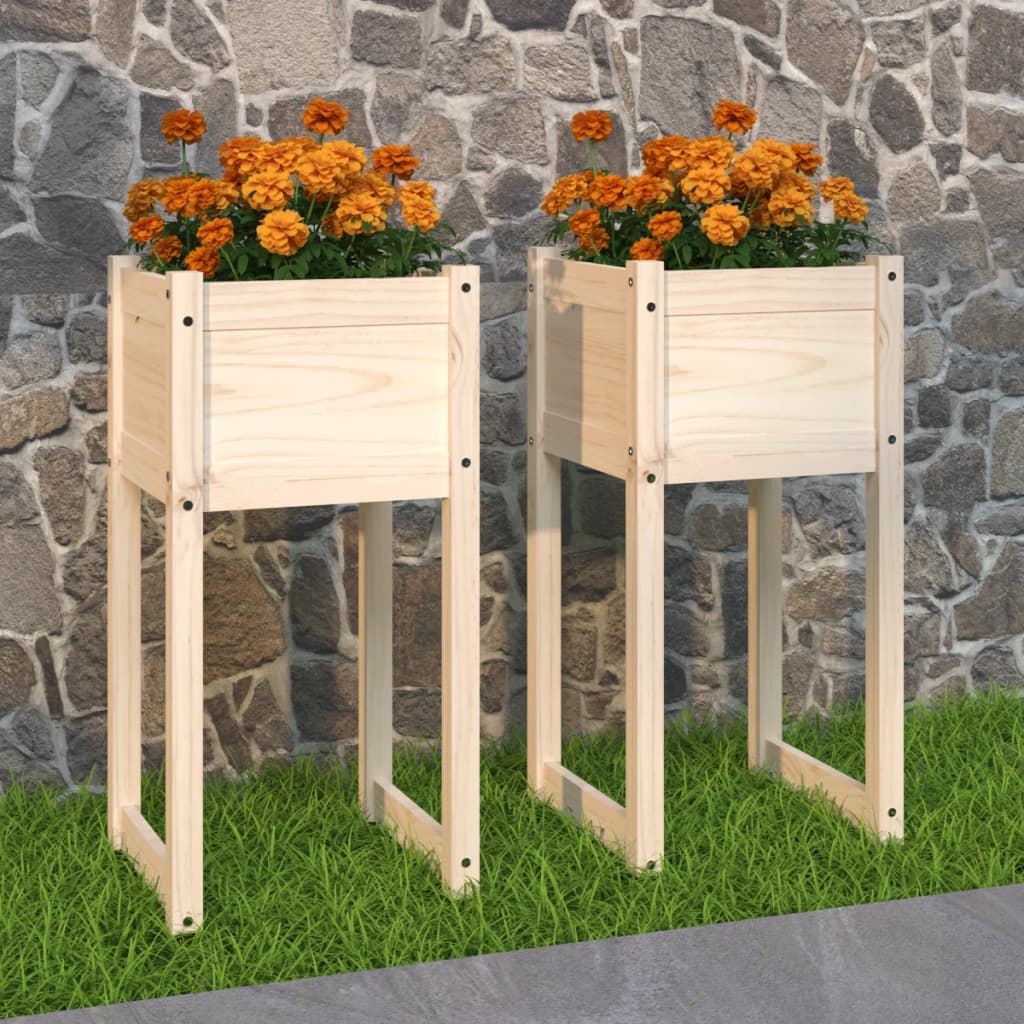 Vidaxl Planters 2 St 40x40x81 cm Solid fyrretræ