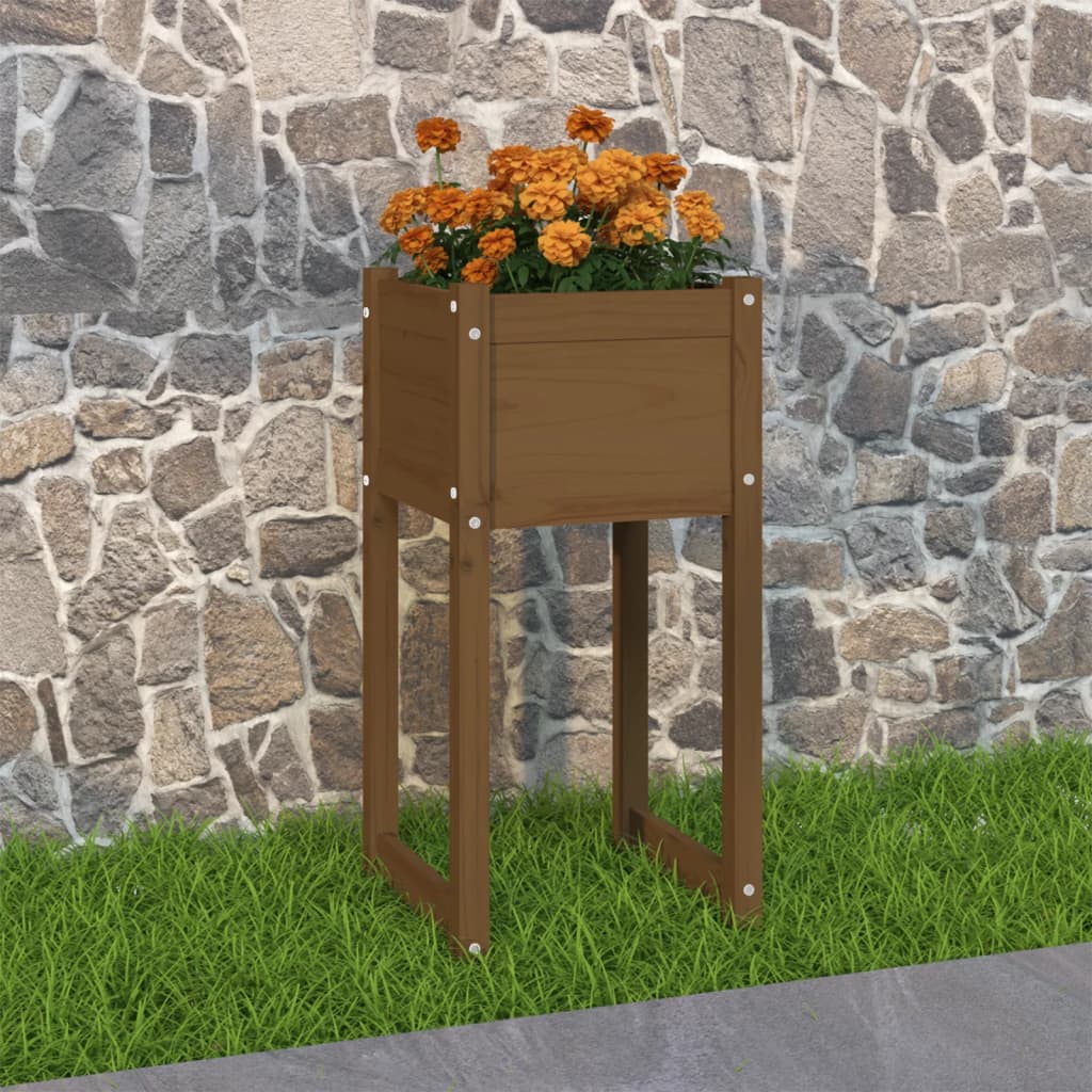 Vidaxl Planning Box 40x40x81 cm Solid fyrretræ Honningbrun