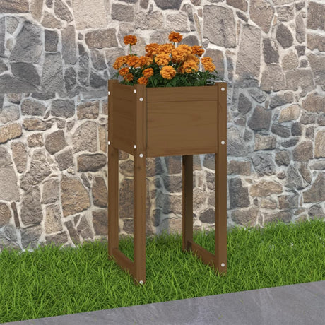 Vidaxl Planning Box 40x40x81 cm Solid fyrretræ Honningbrun