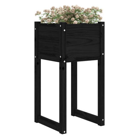Vidaxl Planning Box 40x40x81 cm Solid fyrretræ sort
