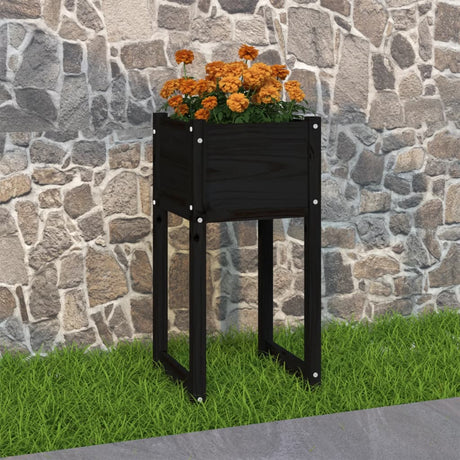 Vidaxl Planning Box 40x40x81 cm Solid fyrretræ sort