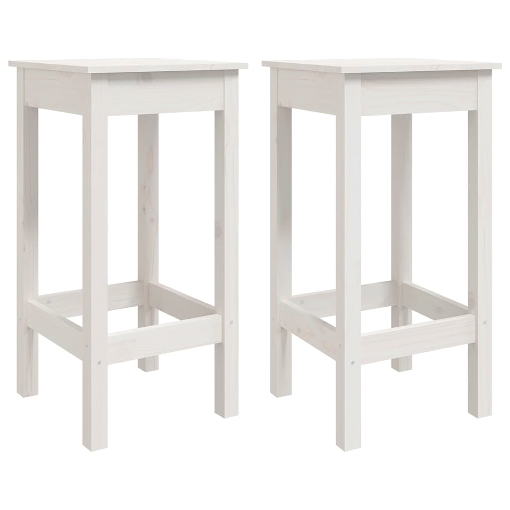 Vidaxl barstoelen 2 st 40x40x78 cm massief grenenhout wit