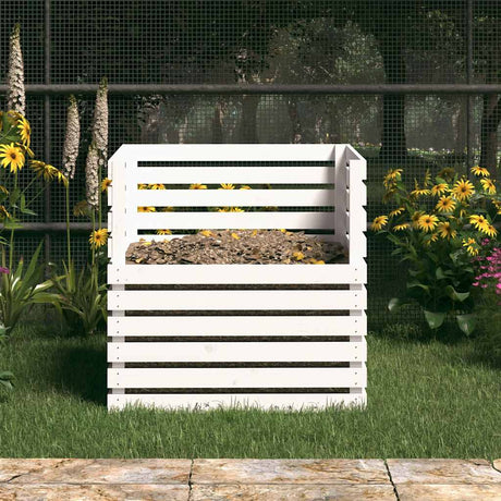 Vidaxl Compost Bin 80x80x78 cm Solid Pine White