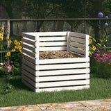 Vidaxl Compost Bin 80x80x78 cm Solid Pine White
