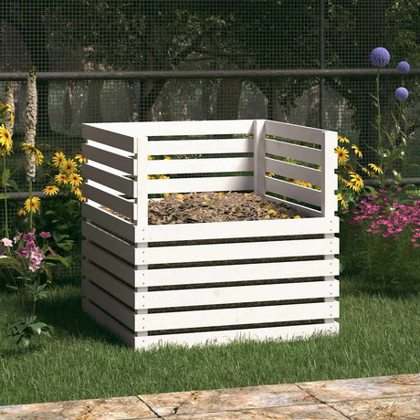 Vidaxl Compost Bin 80x80x78 cm Solid Pine White