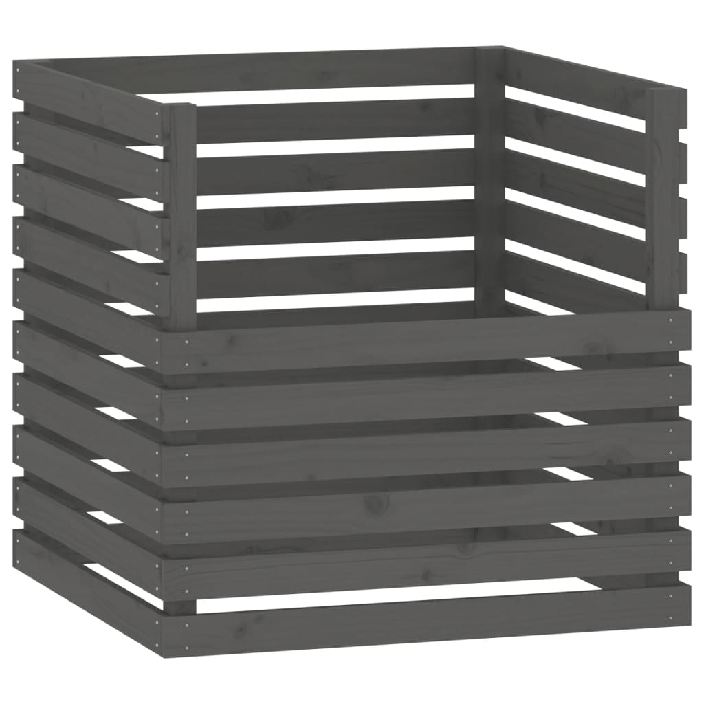 Vidaxl Compost Bin 80x80x78 cm Solid Pine Grey