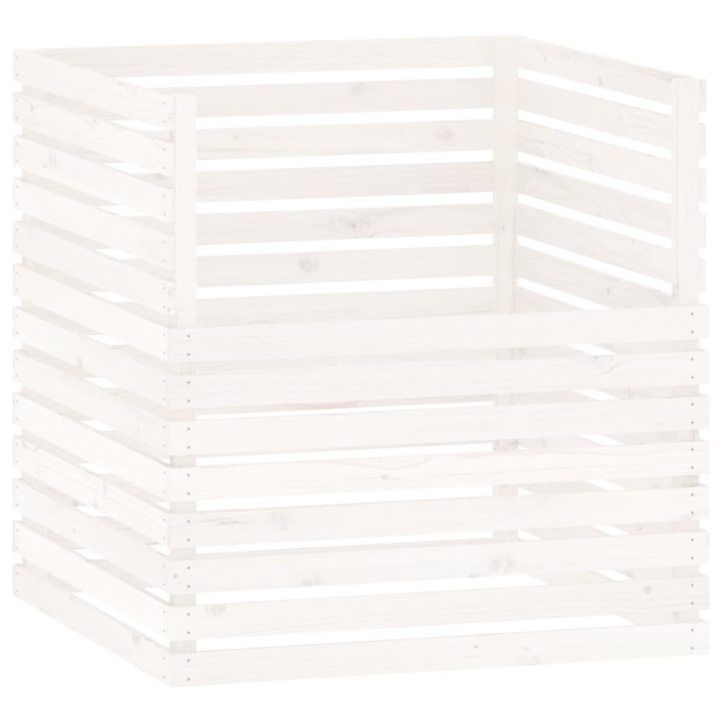 Vidaxl Compost Bin 100x100x102 cm Solid Pine White