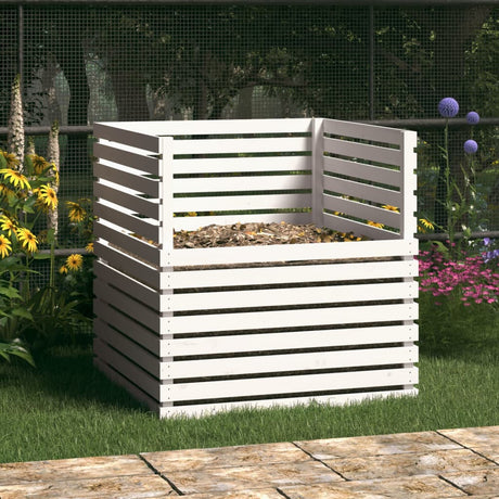 Vidaxl Compost Bin 100x100x102 cm Solid Pine White