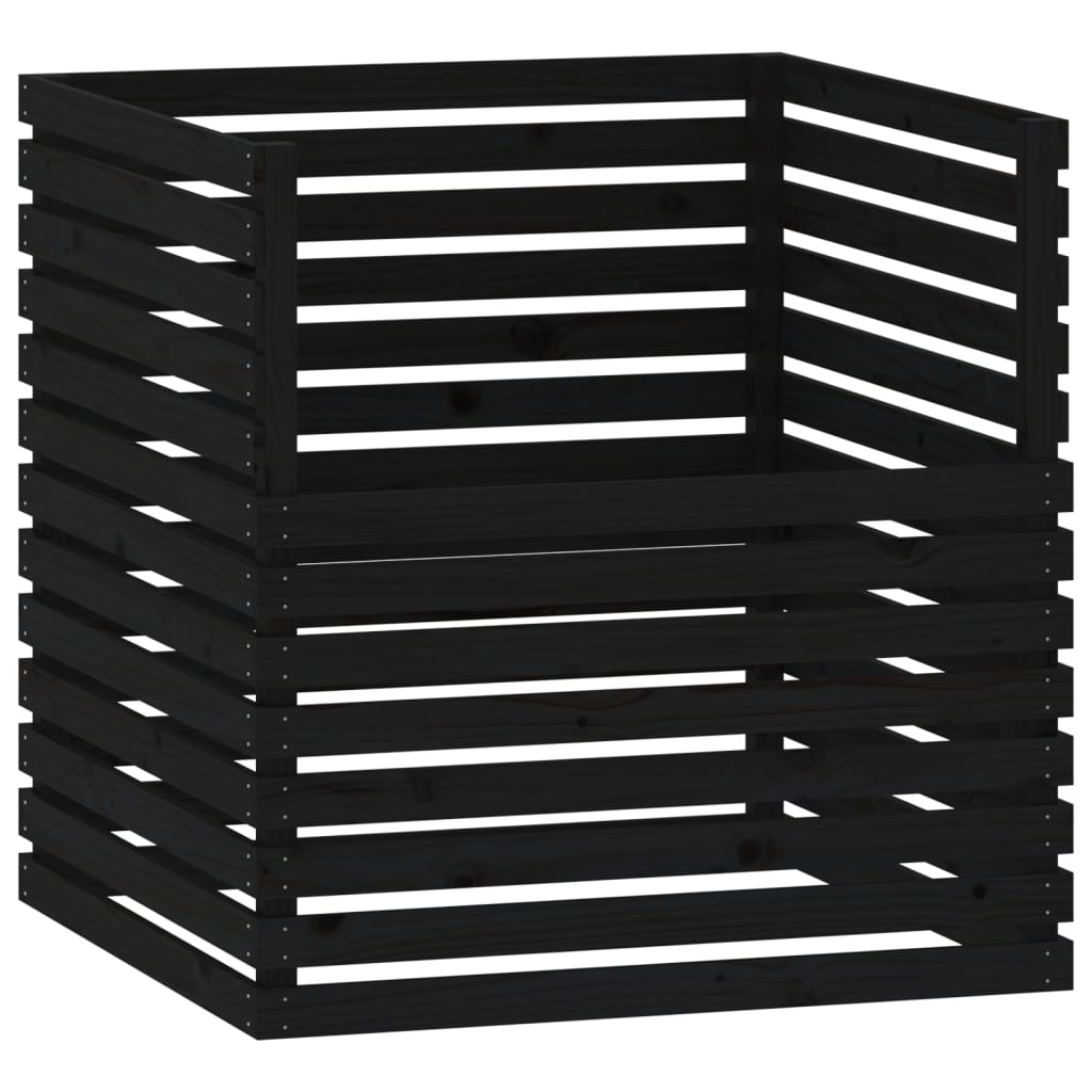 Vidaxl Compost Bin 100x100x102 cm Solid Pine Black