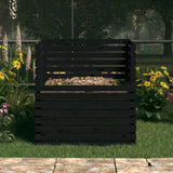 Vidaxl Compost Bin 100x100x102 cm Solid Pine Black