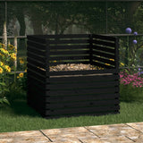 Vidaxl Compost Bin 100x100x102 cm Solid Pine Black