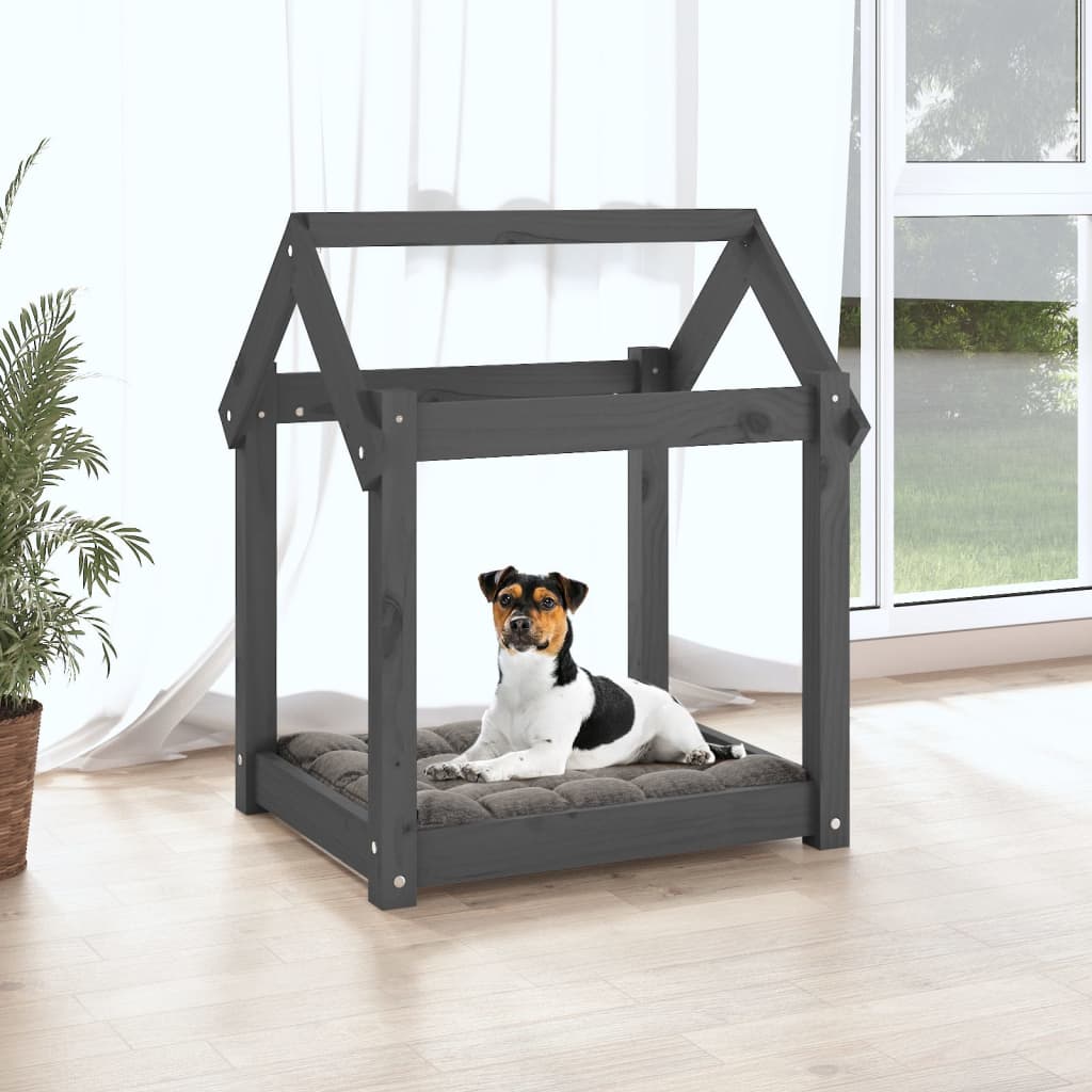 Vidaxl Dog Basket 61x50x70 cm Solid Pine Grey