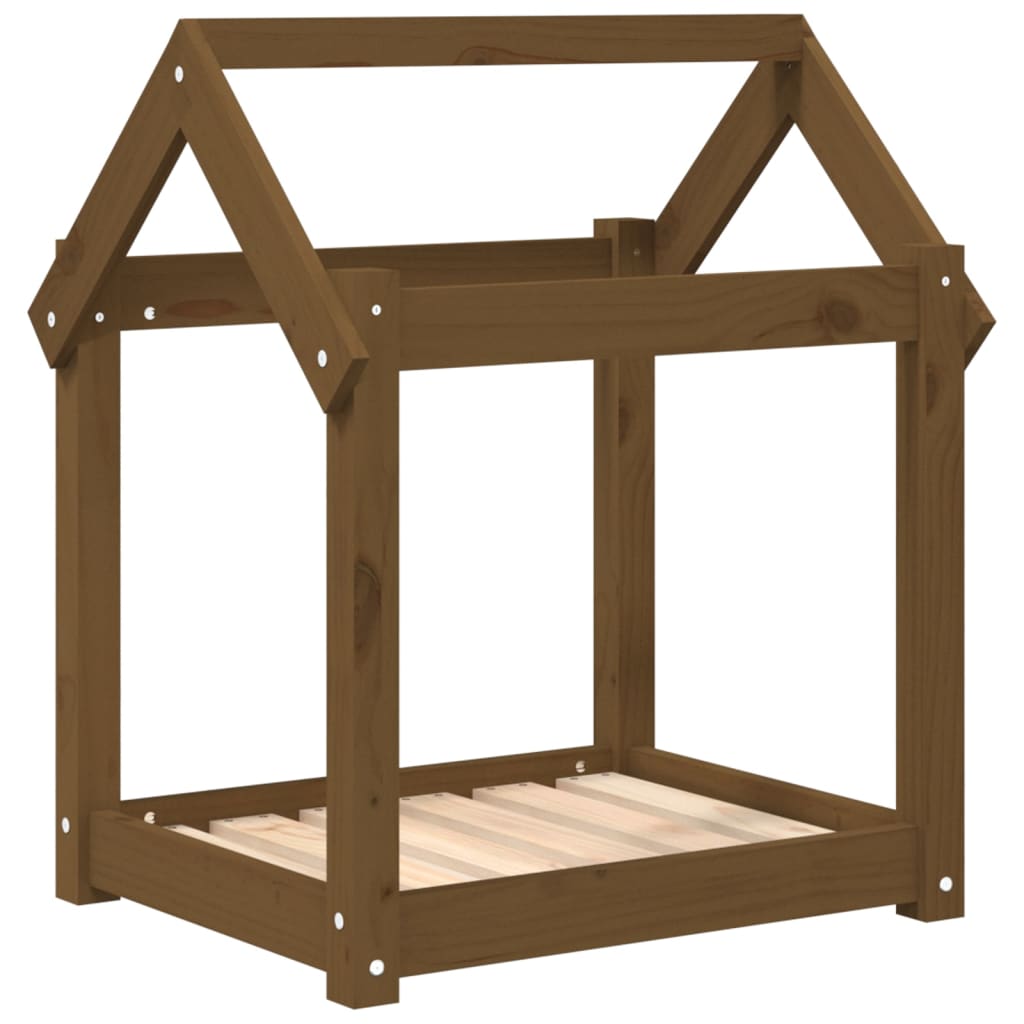 Vidaxl Dog Basket 61x50x70 cm Solid fyrretræbrun