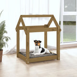 Vidaxl Dog Basket 61x50x70 cm Solid fyrretræbrun