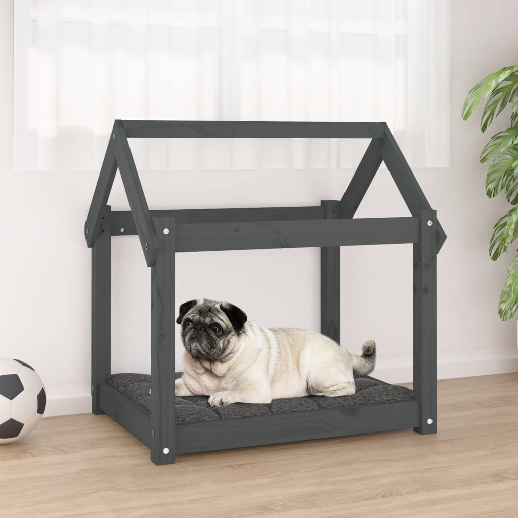 Vidaxl Dog Basket 71x55x70 cm Solid Pine Grey