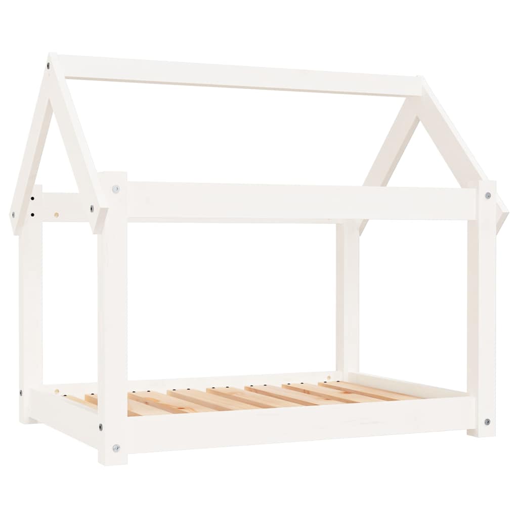 Vidaxxl hundeseng 81x60x70 cm massiv fyrretræ hvid