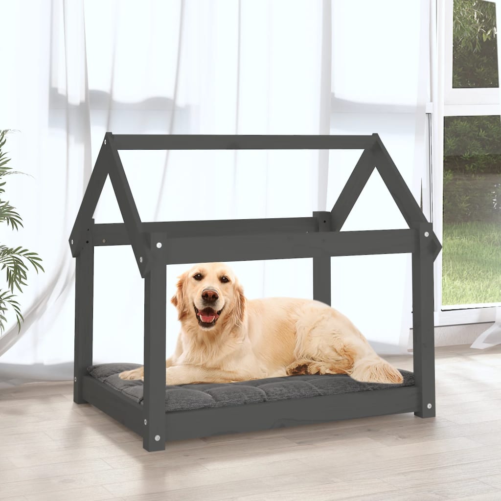Vidaxl Dog Basket 81x60x70 cm Solid Pine Grey