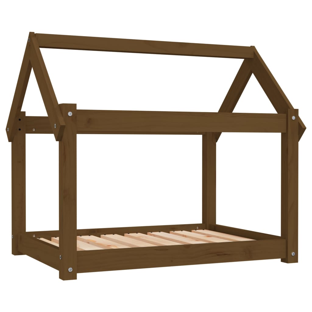 Vidaxl Dog Basket 81x60x70 cm Solid fyrretræbrun