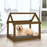 Vidaxl Dog Basket 81x60x70 cm Solid fyrretræbrun