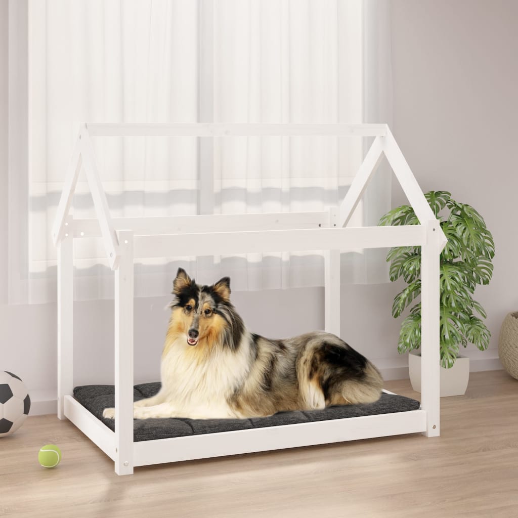 Vidaxl Dog Basket 101x70x90 cm Solid Pine White