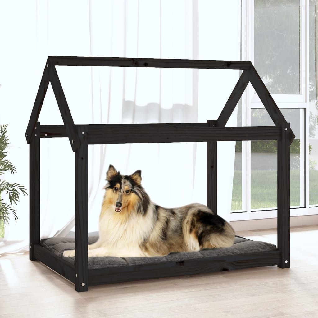 Vidaxl Dog Basket 101x70x90 cm Solid fyrretræ sort