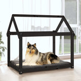 Vidaxl Dog Basket 101x70x90 cm Solid fyrretræ sort