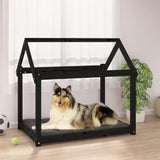 Vidaxl Dog Basket 101x70x90 cm Solid fyrretræ sort