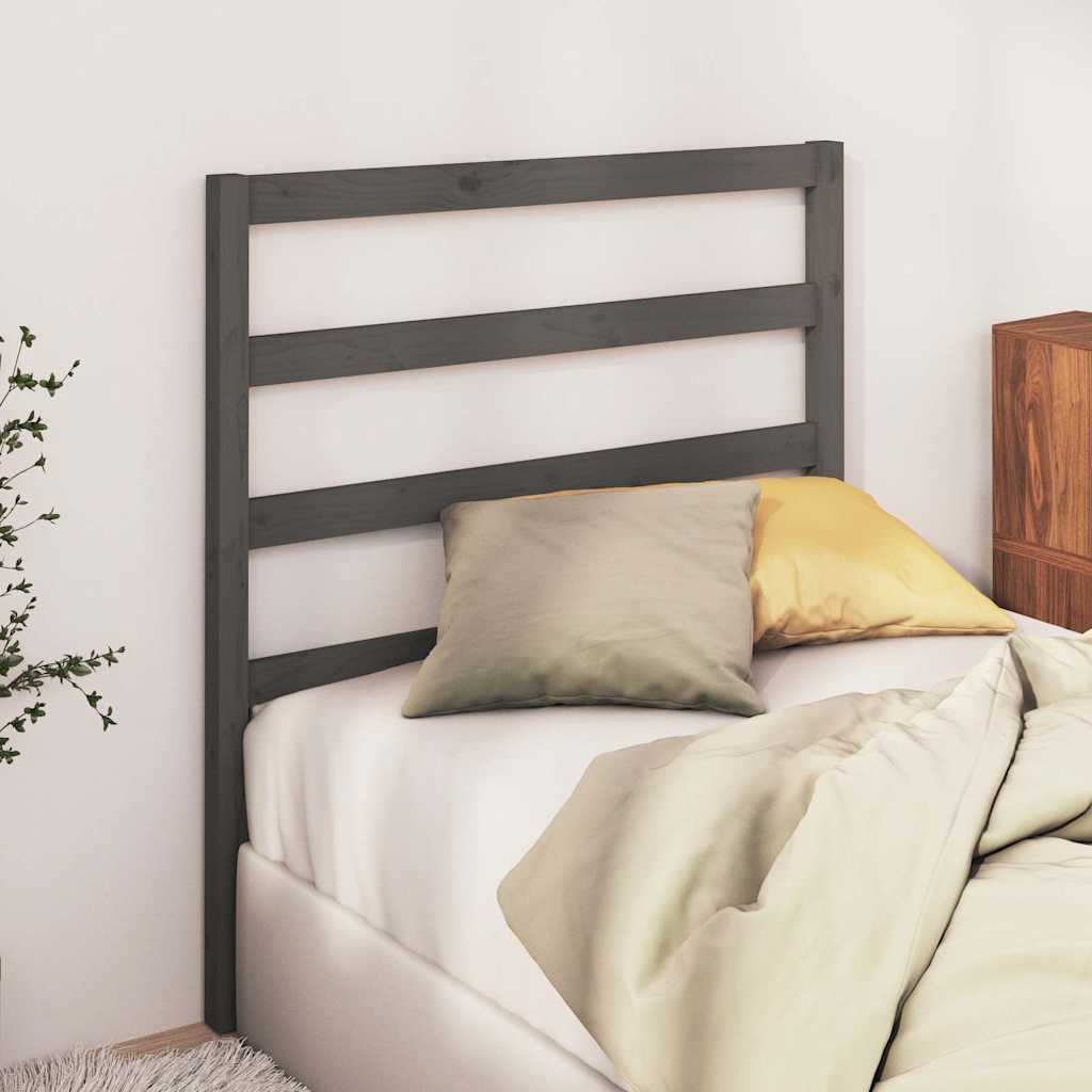Vidaxl hoofdbord 95x4x100 cm massief grenenhout grijs