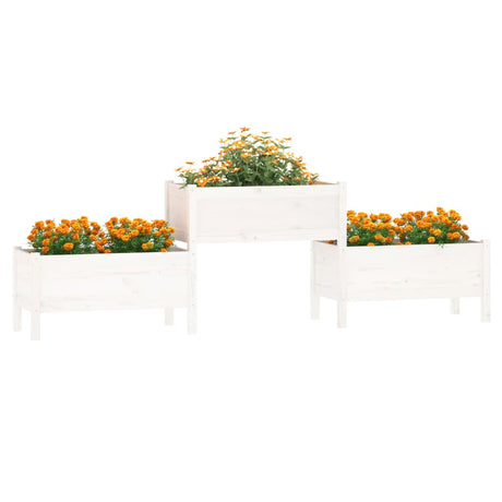 VIDAXL Planlægningsboks 245.5x44x75 cm Solid Pine White