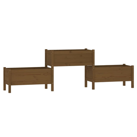 Vidaxl Planning Box 245.5x44x75 cm Solid fyrretræbrun