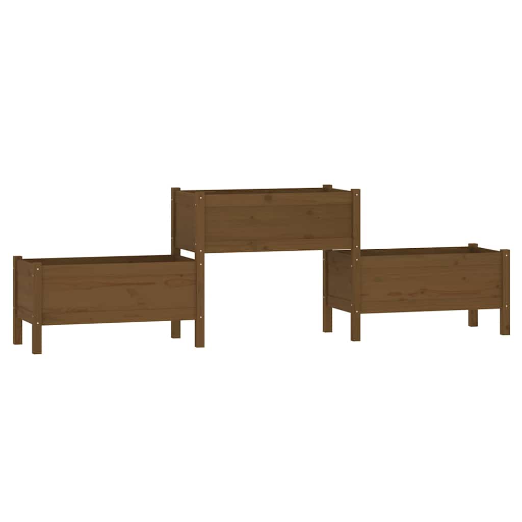 Vidaxl Planning Box 245.5x44x75 cm Solid fyrretræbrun