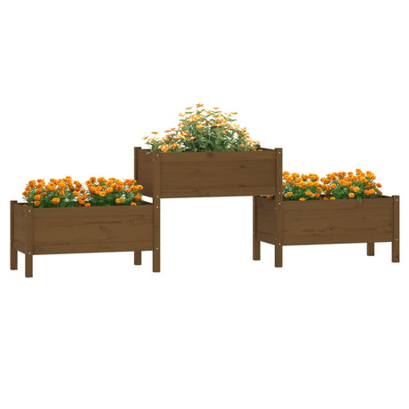 Vidaxl Planning Box 245.5x44x75 cm Solid fyrretræbrun