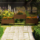 Vidaxl Planning Box 245.5x44x75 cm Solid fyrretræbrun