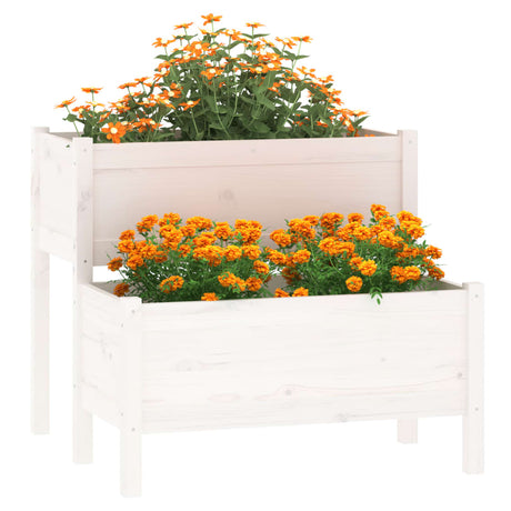 VIDAXL Planlægningsboks 84.5x84x75 cm Solid Pine White