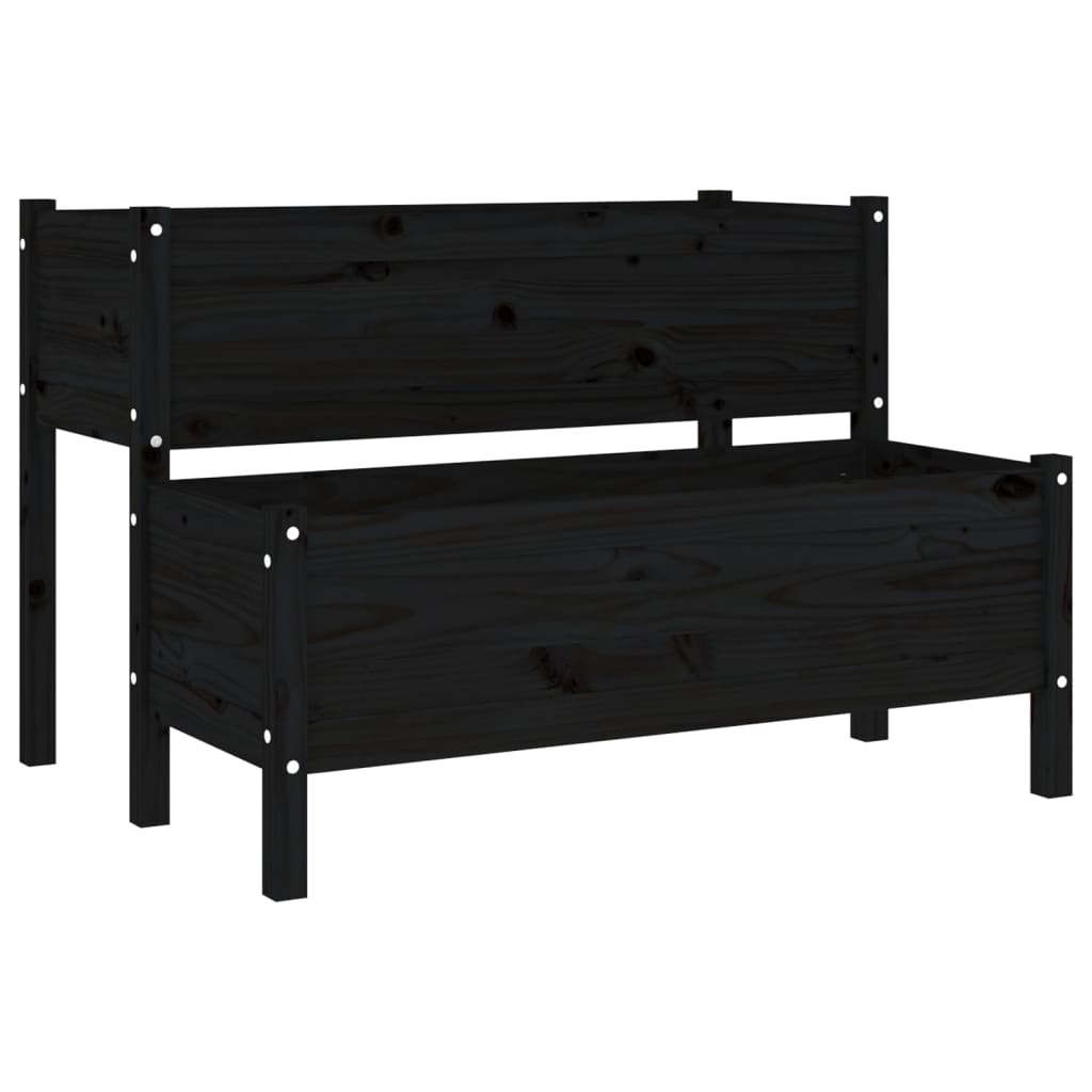 VIDAXL Planlægningsboks 110x84x75 cm Solid fyrretræ sort