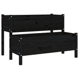 VIDAXL Planlægningsboks 110x84x75 cm Solid fyrretræ sort