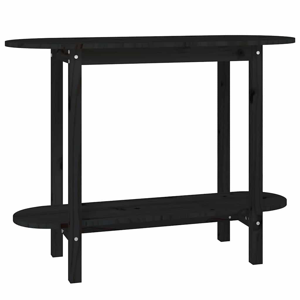 Vidaxl wandtafel 110x40x80 cm massief grenenhout zwart