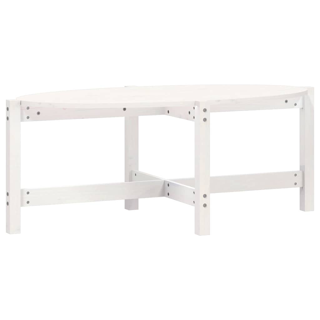 Vidaxl salontafel 118x63x45 cm massief grenenhout wit