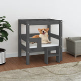 Vidaxl Dog Basket 55.5x53.5x60 cm Solid fyrretræ grå grå