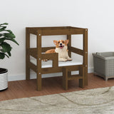 Vidaxl Dog Basket 55.5x53.5x60 cm Solid fyrretræ Honningbrun