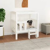 Vidaxl Dog Basket 65.5x43x70 cm Solid Pine White