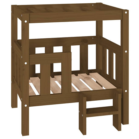 Vidaxxl hundeseng 65,5x50,5x70 cm massiv fyrretræ honningbrun