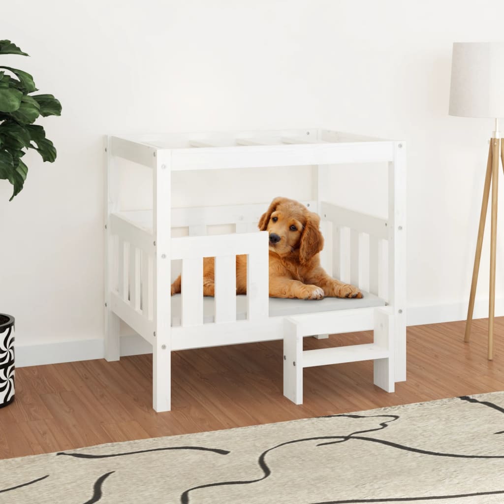 Vidaxl Dog Basket 75.5x63.5x70 cm Solid Pine White
