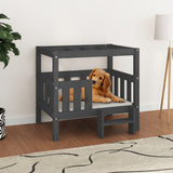 Vidaxl Dog Basket 75.5x63.5x70 cm Solid fyrretræ grå