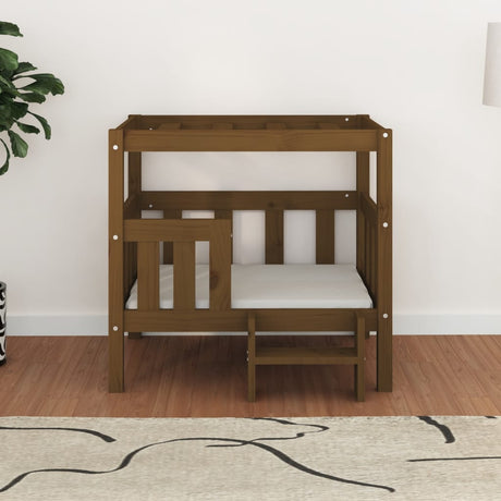 Vidaxl Dog Basket 75.5x63.5x70 cm Solid fyrretræ honningbrun