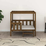 Vidaxl Dog Basket 95.5x73.5x90 cm Solid fyrretræ honningbrun