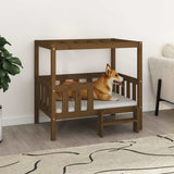 Vidaxl Dog Basket 95.5x73.5x90 cm Solid fyrretræ honningbrun