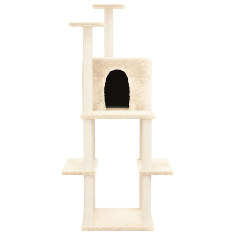 Vidaxl kattemøbler med sisal skrabe poster 144,5 cm creme -farvet