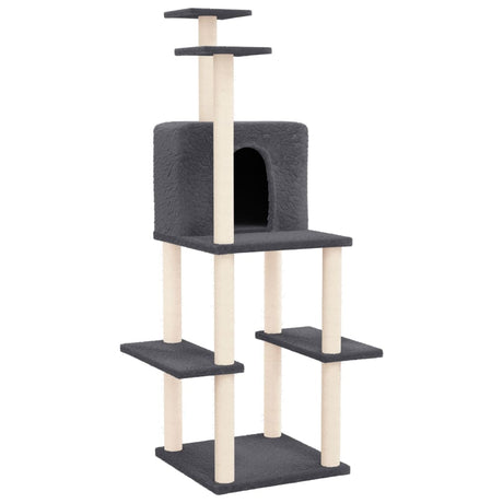 Vidaxl Cat møbler med sisal skrabe poster 144,5 cm mørkegrå