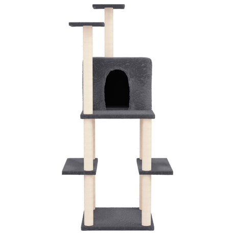 Vidaxl Cat møbler med sisal skrabe poster 144,5 cm mørkegrå